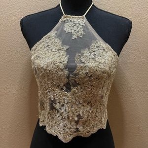 Embroidered Halter Top